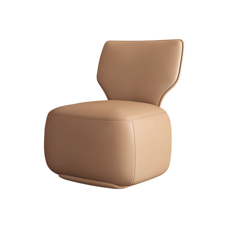 Industrial Upholstered Accent Chair Leather Tight Back Armless Chair