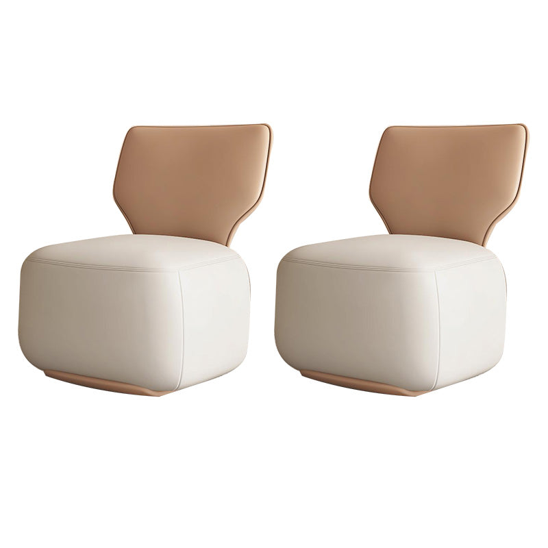 Industrial Upholstered Accent Chair Leather Tight Back Armless Chair