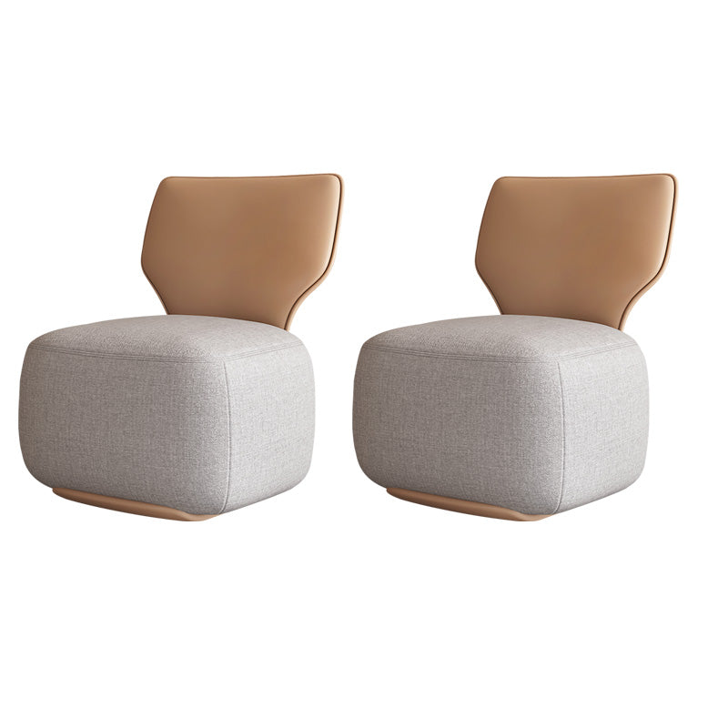 Industrial Upholstered Accent Chair Leather Tight Back Armless Chair