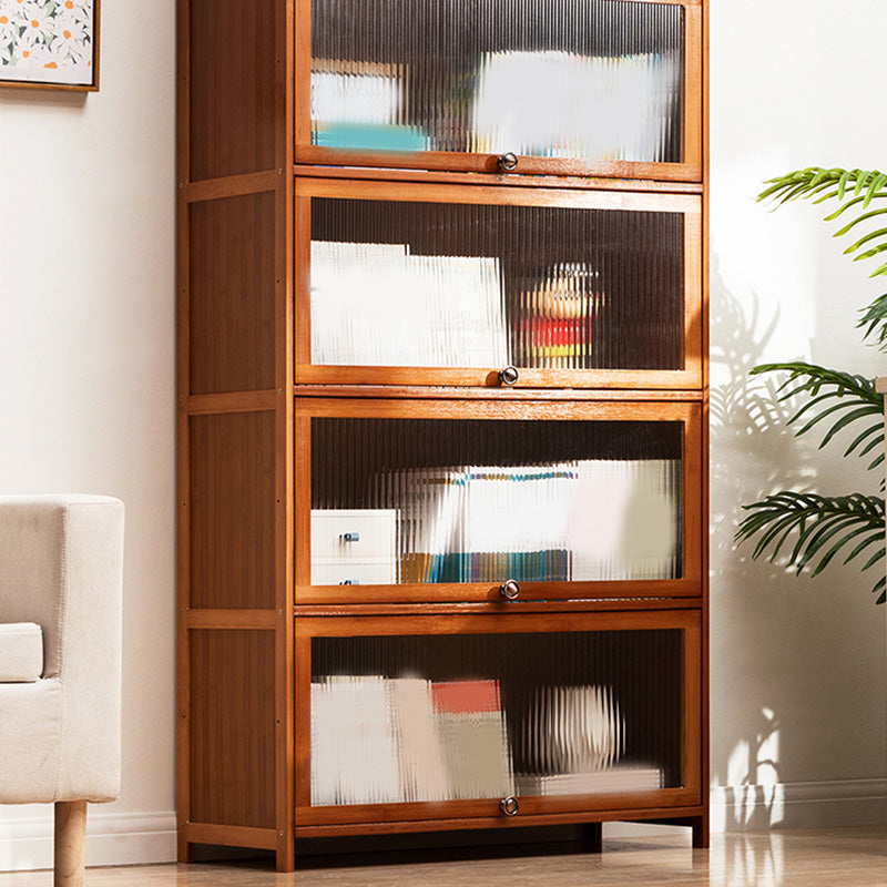 Contemporary Brown Accent Cabinet with Acrylic Doors Rectangle Cabinet
