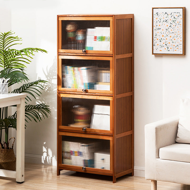Contemporary Brown Accent Cabinet with Acrylic Doors Rectangle Cabinet