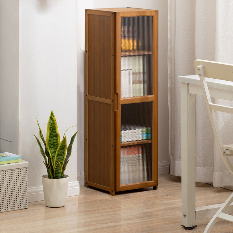 Contemporary Brown Accent Cabinet with Acrylic Doors Rectangle Cabinet