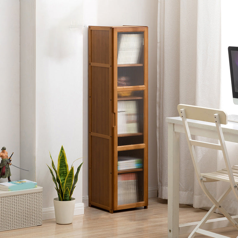 Contemporary Brown Accent Cabinet with Acrylic Doors Rectangle Cabinet