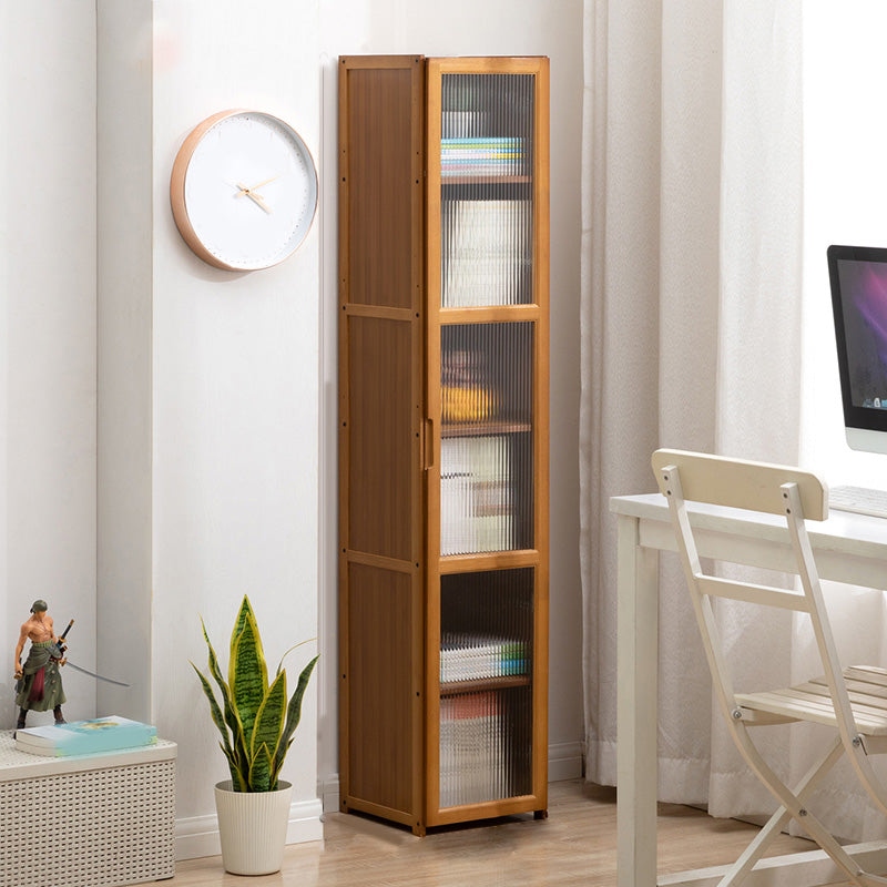 Contemporary Brown Accent Cabinet with Acrylic Doors Rectangle Cabinet