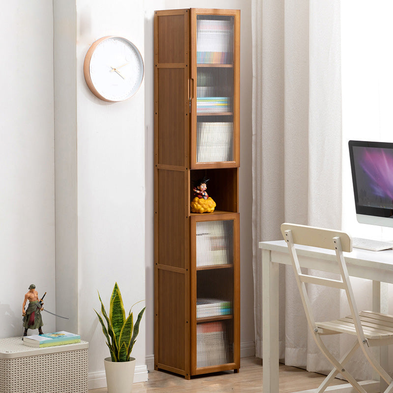Contemporary Brown Accent Cabinet with Acrylic Doors Rectangle Cabinet