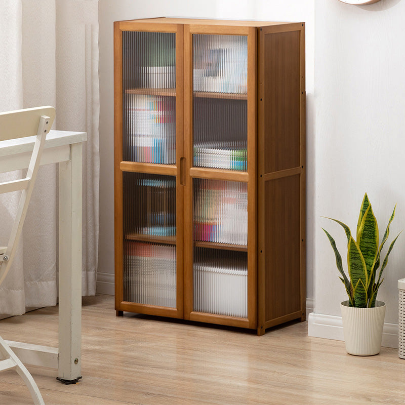 Contemporary Brown Accent Cabinet with Acrylic Doors Rectangle Cabinet