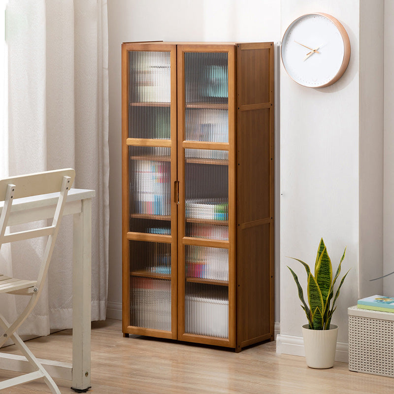 Contemporary Brown Accent Cabinet with Acrylic Doors Rectangle Cabinet