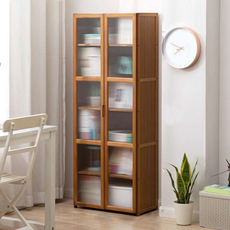 Contemporary Brown Accent Cabinet with Acrylic Doors Rectangle Cabinet