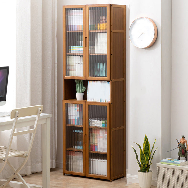 Contemporary Brown Accent Cabinet with Acrylic Doors Rectangle Cabinet