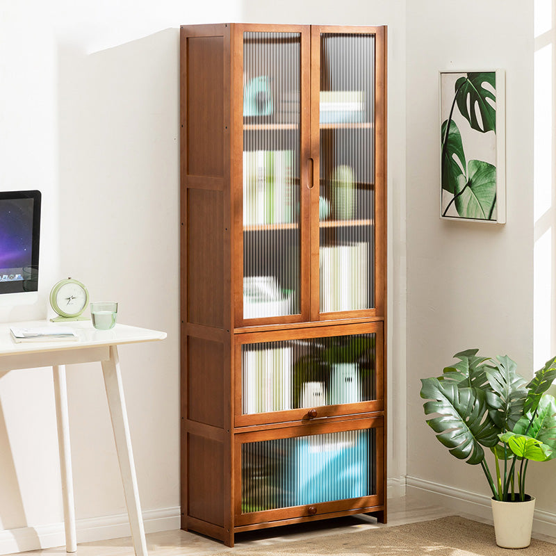 Contemporary Brown Accent Cabinet with Acrylic Doors Rectangle Cabinet