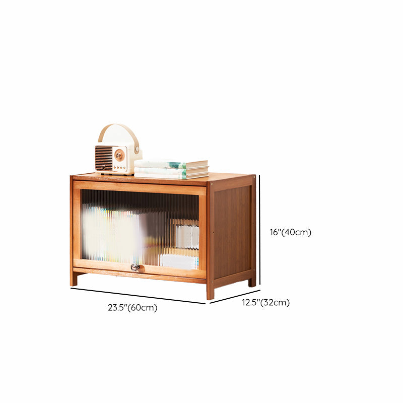 Contemporary Brown Accent Cabinet with Acrylic Doors Rectangle Cabinet
