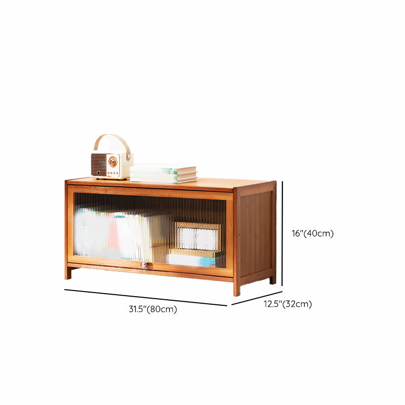 Contemporary Brown Accent Cabinet with Acrylic Doors Rectangle Cabinet