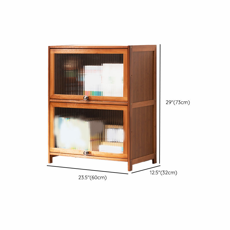 Contemporary Brown Accent Cabinet with Acrylic Doors Rectangle Cabinet