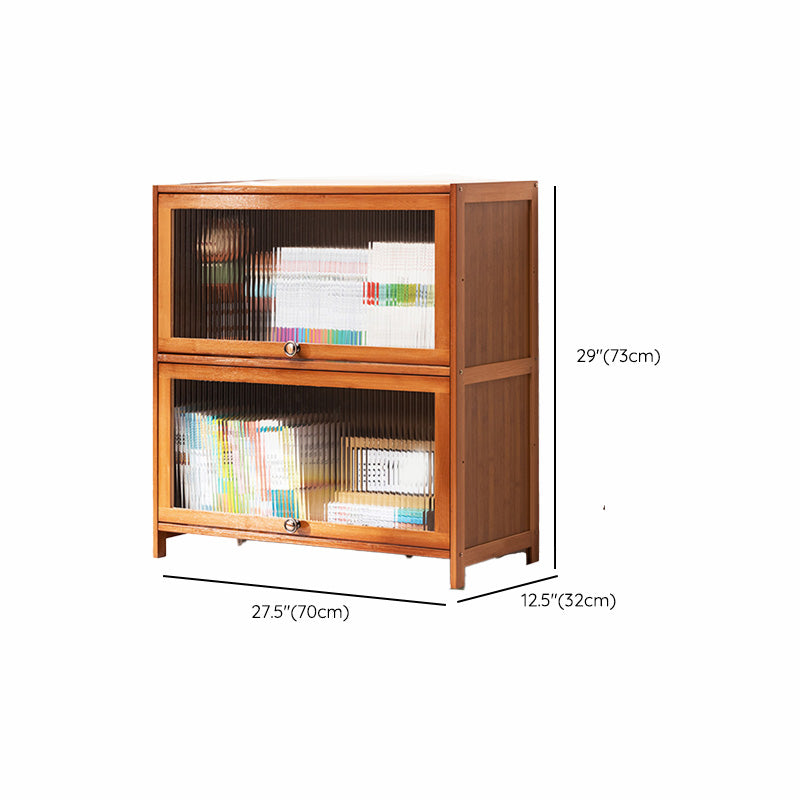 Contemporary Brown Accent Cabinet with Acrylic Doors Rectangle Cabinet