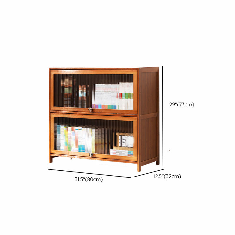 Contemporary Brown Accent Cabinet with Acrylic Doors Rectangle Cabinet