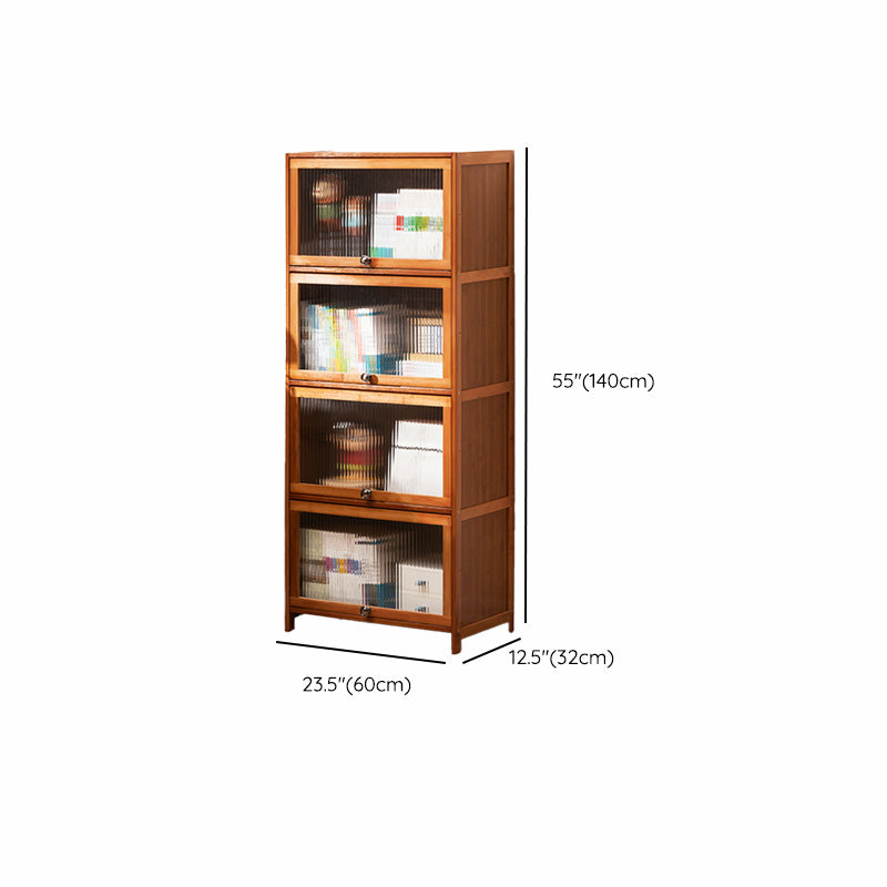 Contemporary Brown Accent Cabinet with Acrylic Doors Rectangle Cabinet