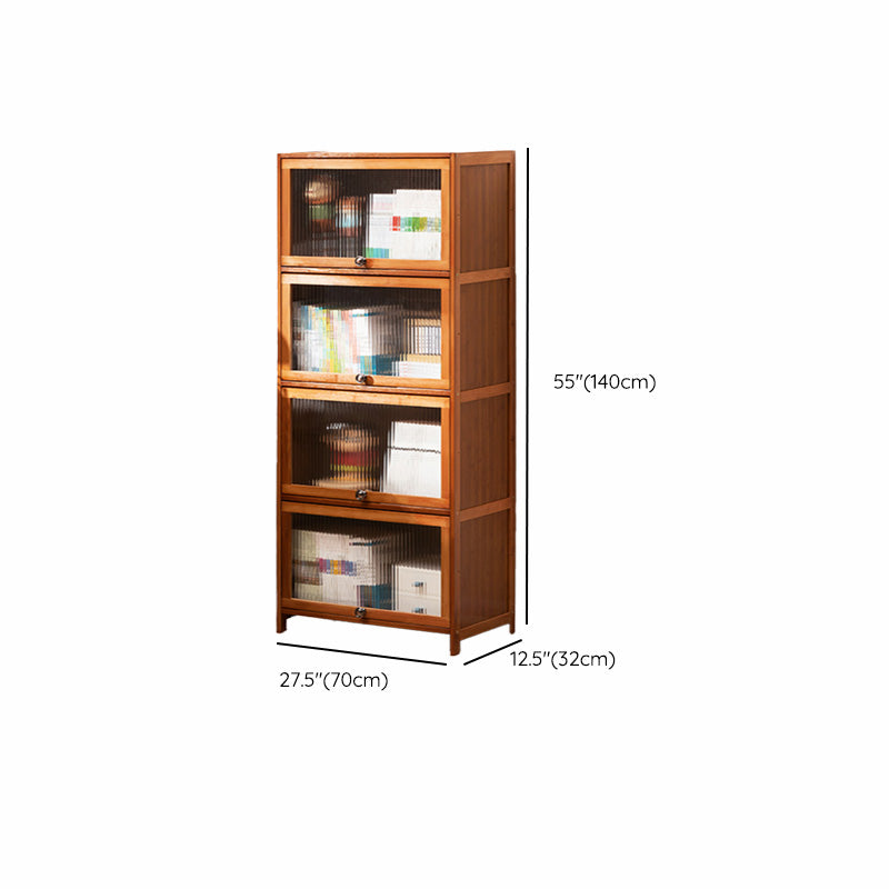 Contemporary Brown Accent Cabinet with Acrylic Doors Rectangle Cabinet