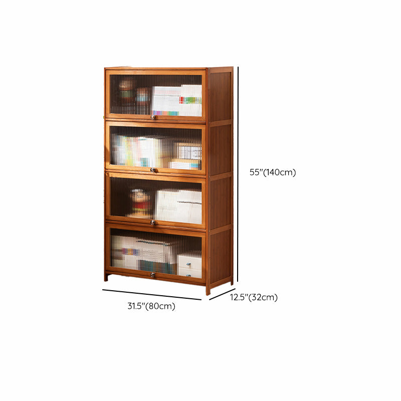 Contemporary Brown Accent Cabinet with Acrylic Doors Rectangle Cabinet