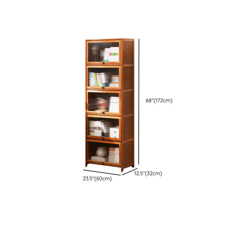 Contemporary Brown Accent Cabinet with Acrylic Doors Rectangle Cabinet