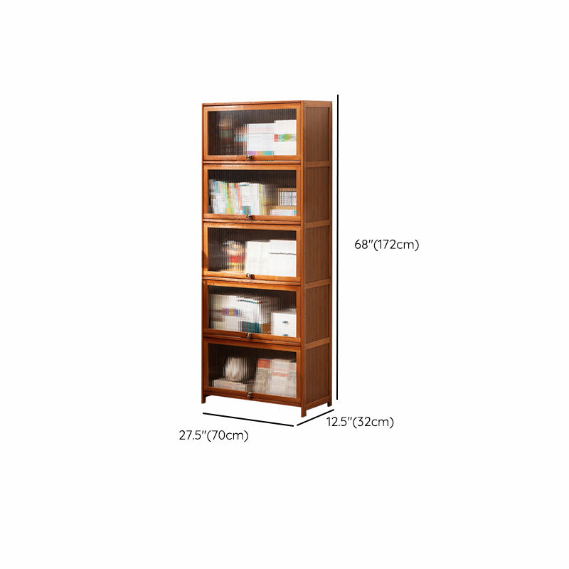Contemporary Brown Accent Cabinet with Acrylic Doors Rectangle Cabinet