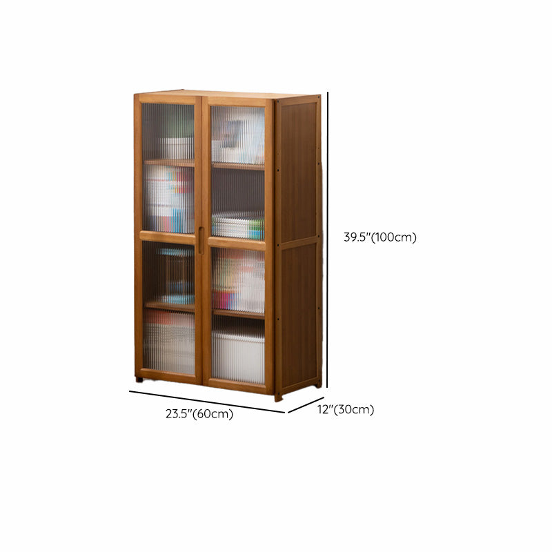 Contemporary Brown Accent Cabinet with Acrylic Doors Rectangle Cabinet