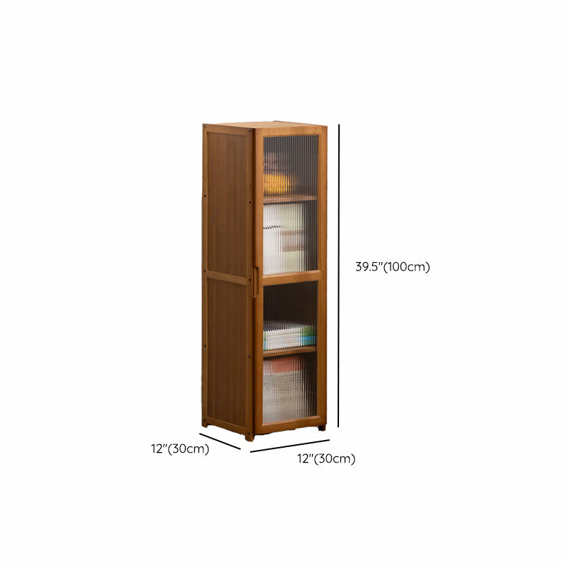 Contemporary Brown Accent Cabinet with Acrylic Doors Rectangle Cabinet