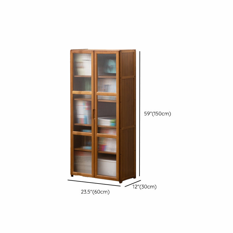 Contemporary Brown Accent Cabinet with Acrylic Doors Rectangle Cabinet