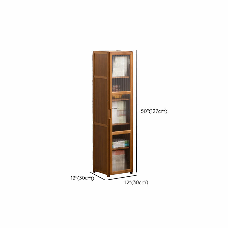 Contemporary Brown Accent Cabinet with Acrylic Doors Rectangle Cabinet