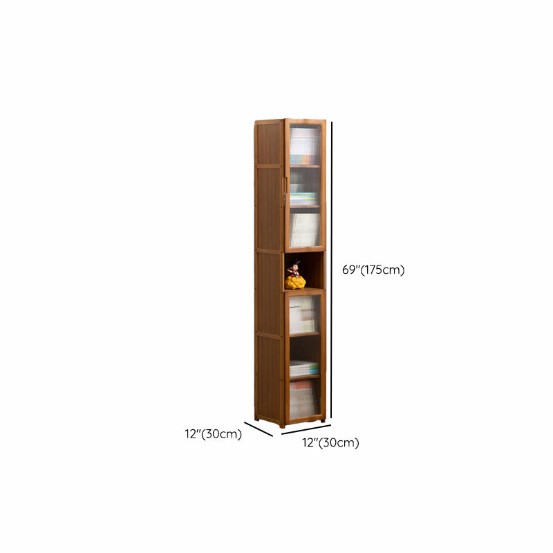 Contemporary Brown Accent Cabinet with Acrylic Doors Rectangle Cabinet
