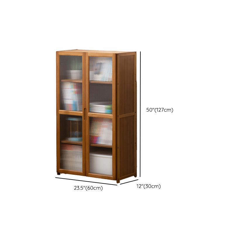Contemporary Brown Accent Cabinet with Acrylic Doors Rectangle Cabinet