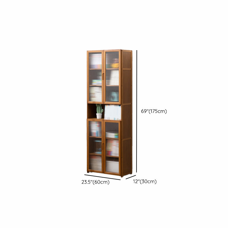 Contemporary Brown Accent Cabinet with Acrylic Doors Rectangle Cabinet