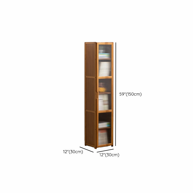 Contemporary Brown Accent Cabinet with Acrylic Doors Rectangle Cabinet