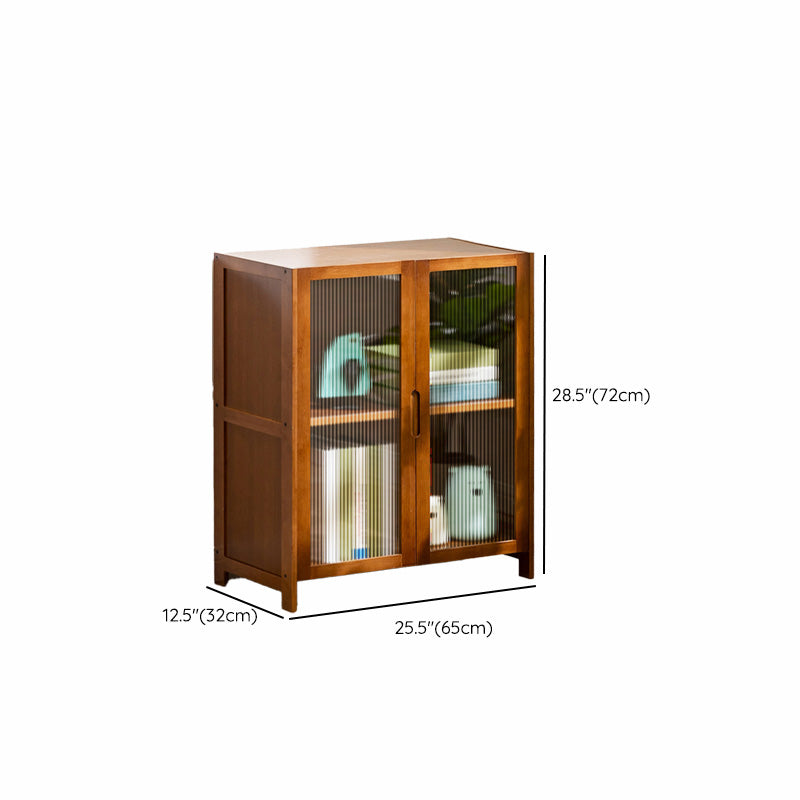 Contemporary Brown Accent Cabinet with Acrylic Doors Rectangle Cabinet