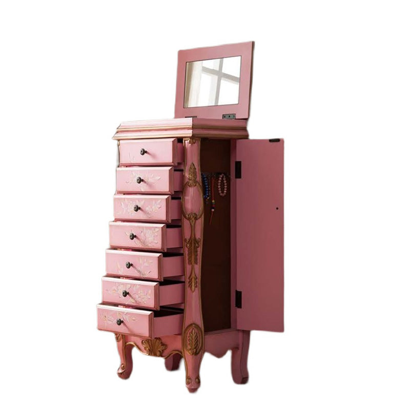 Industrial Side Cabinet in Solid Wood with 7 Drawers and 1 Door