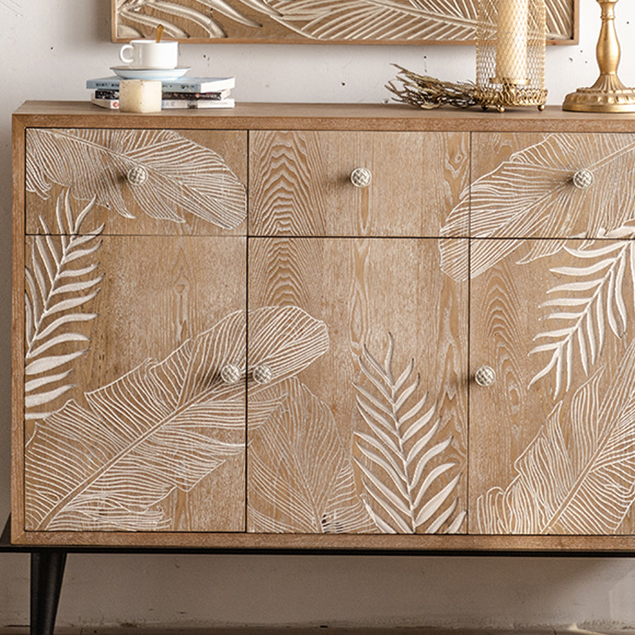 Modern Standard Storage Cabinet Solid Wood Cabinet with Drawer