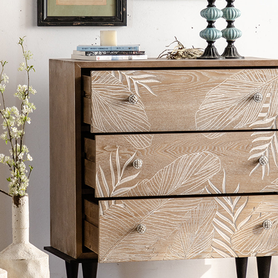 Modern Standard Storage Cabinet Solid Wood Cabinet with Drawer