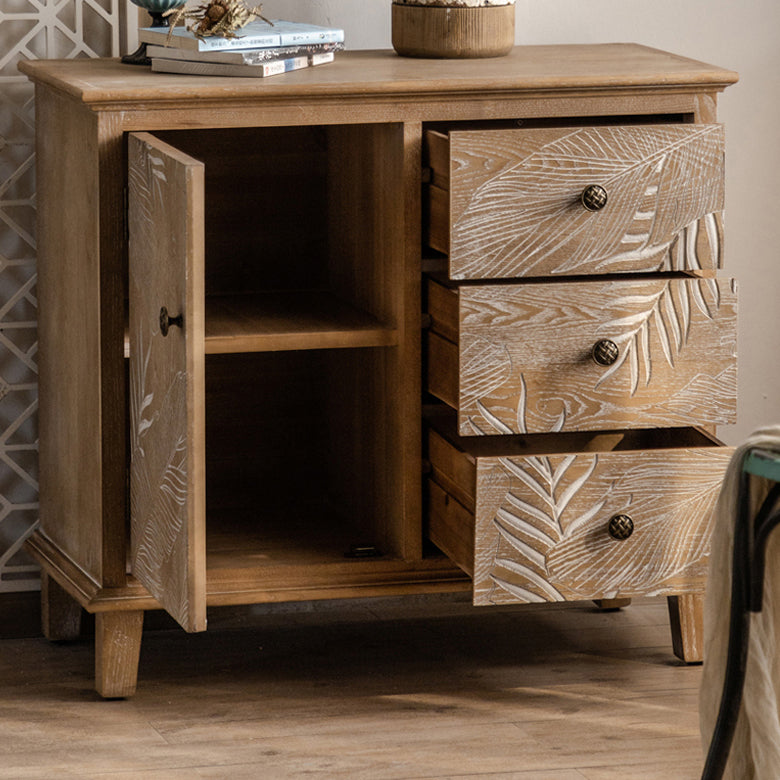 Modern Standard Storage Cabinet Solid Wood Cabinet with Drawer