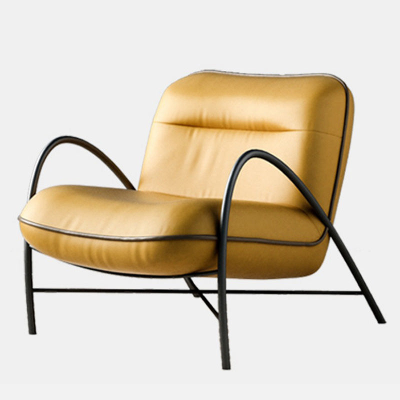 Contemporary Accent Armchair Modern Upholstered Accent Chair in Yellow
