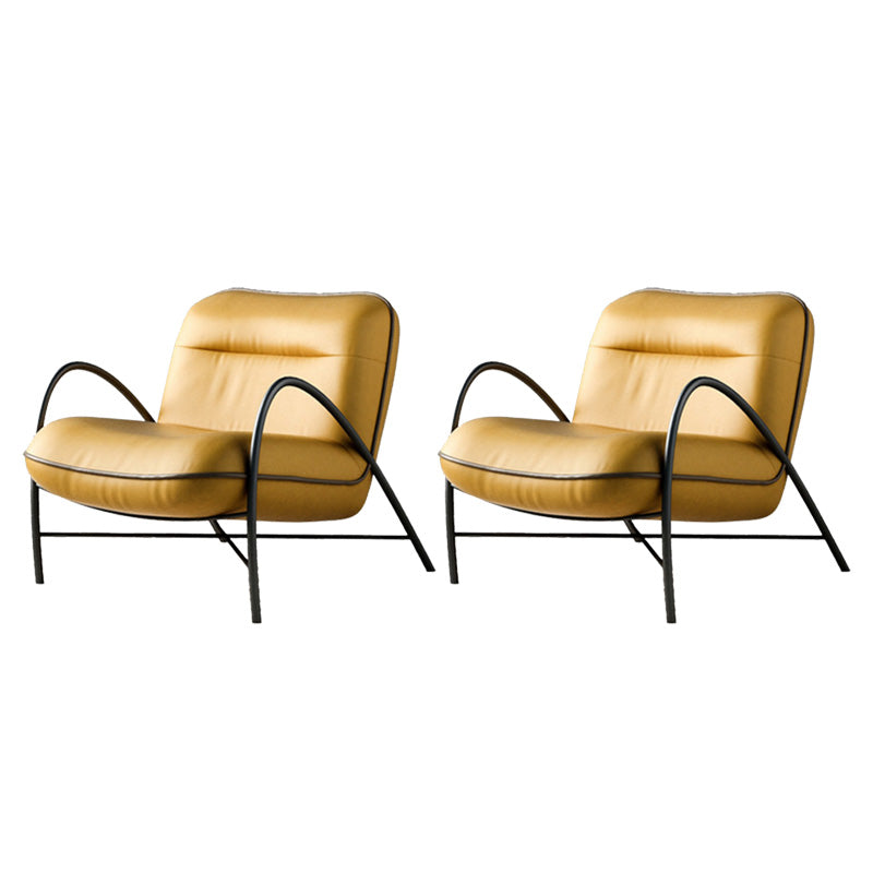 Contemporary Accent Armchair Modern Upholstered Accent Chair in Yellow