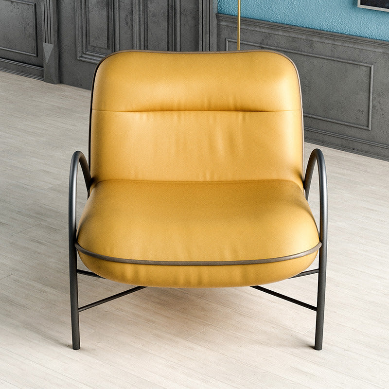 Contemporary Accent Armchair Modern Upholstered Accent Chair in Yellow
