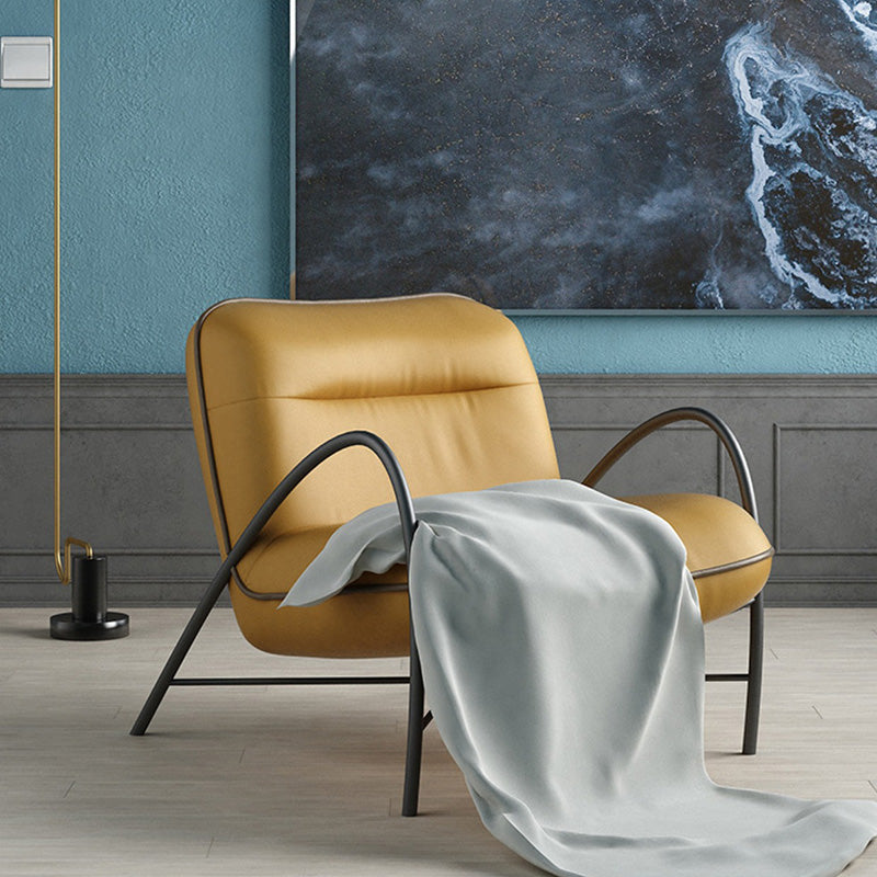 Contemporary Accent Armchair Modern Upholstered Accent Chair in Yellow