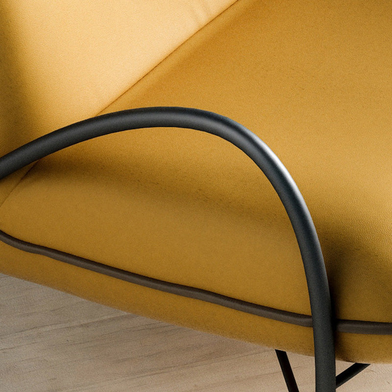 Contemporary Accent Armchair Modern Upholstered Accent Chair in Yellow