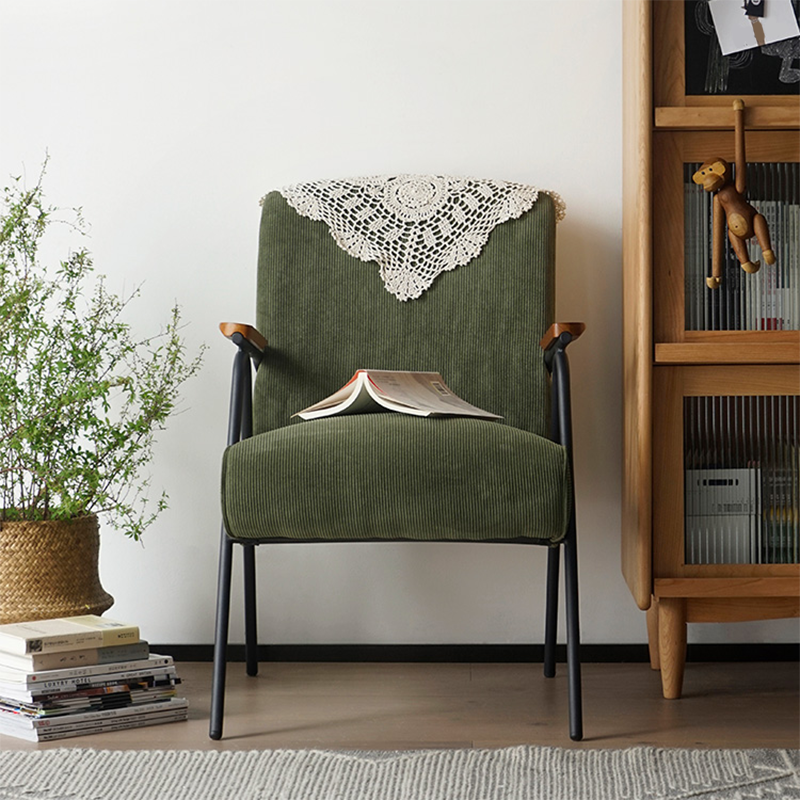 Mid-Century Modern Arm Chair Living Room Arms Included Square Arms Accent Chair