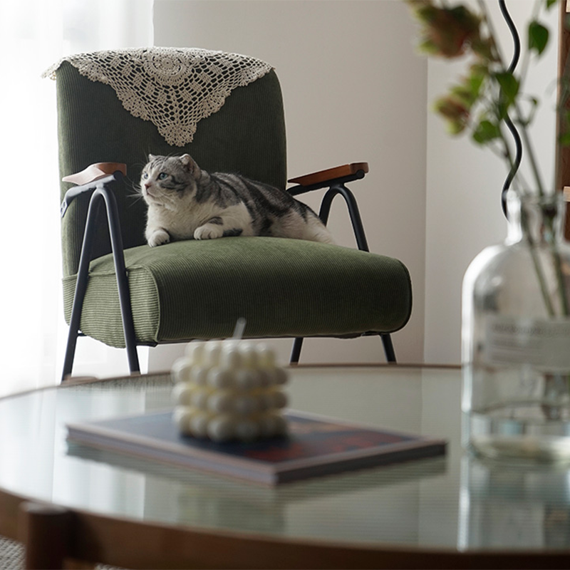 Mid-Century Modern Arm Chair Living Room Arms Included Square Arms Accent Chair