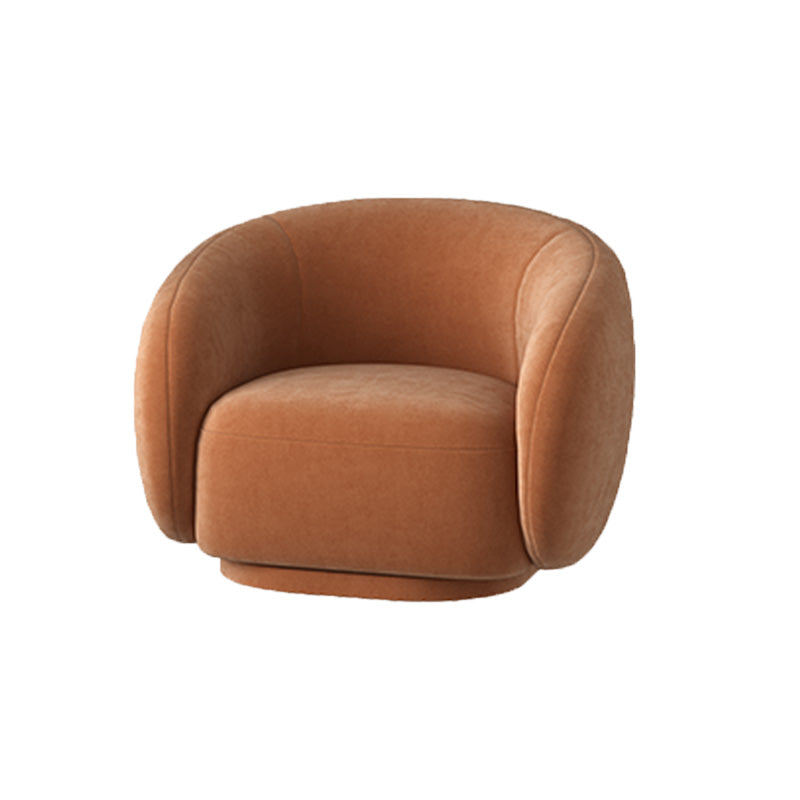 Upholstered Barrel Accent Chair Modern Style Orange Barrel Chair
