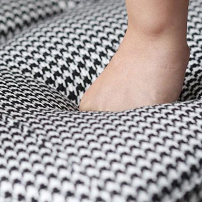 Industrial Arm Chair Houndstooth with Fabric Seat Cross Fixed Back Armchair