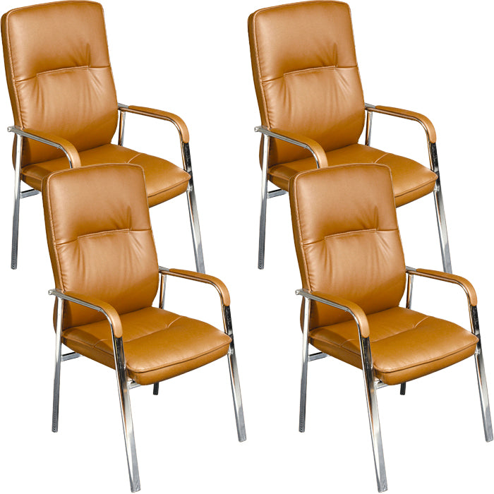 Modern Style Fixed Arms Office Chair Leather Task Chair for Office