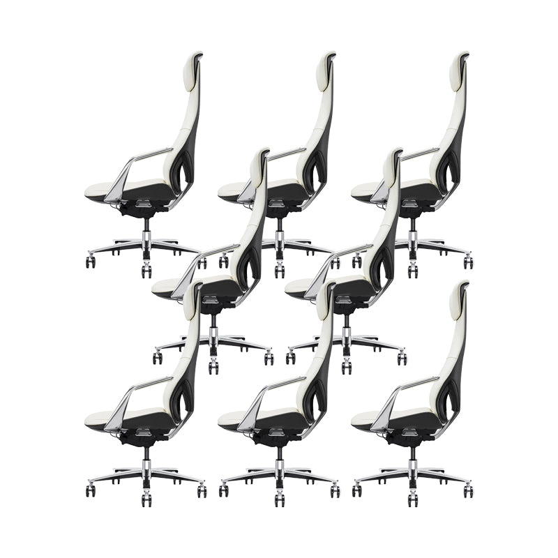 Modern Style Office Chair Adjustable Seat Height Fixed Arms Chair with Wheels
