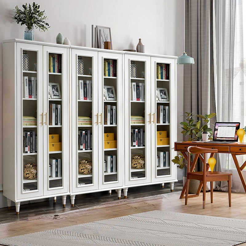 Modern Style  Bookshelf Closed Back Standard Engineered Wood Bookcase in White