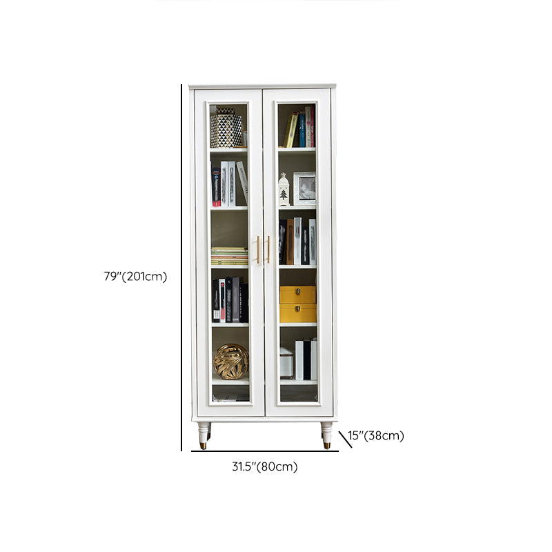Modern Style  Bookshelf Closed Back Standard Engineered Wood Bookcase in White
